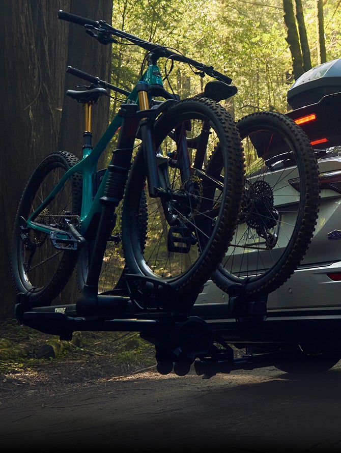 Rear mounted bike rack installed on the 2026 Mitsubishi Outlander SUV Trail Edition